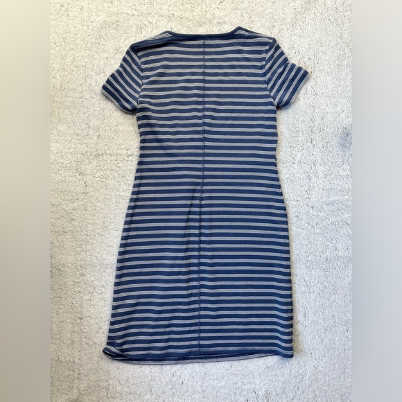 T by Talbots Navy White Twist Knot Stretch T-Shirt Dress Size M - Picture 6 of 7